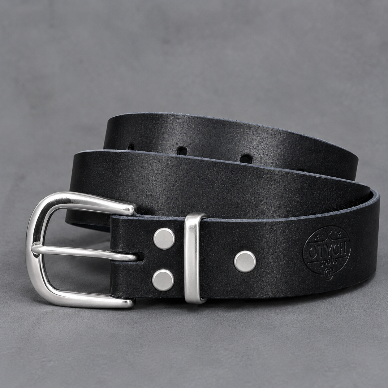 Black Leather Belt (Nickel Plate)